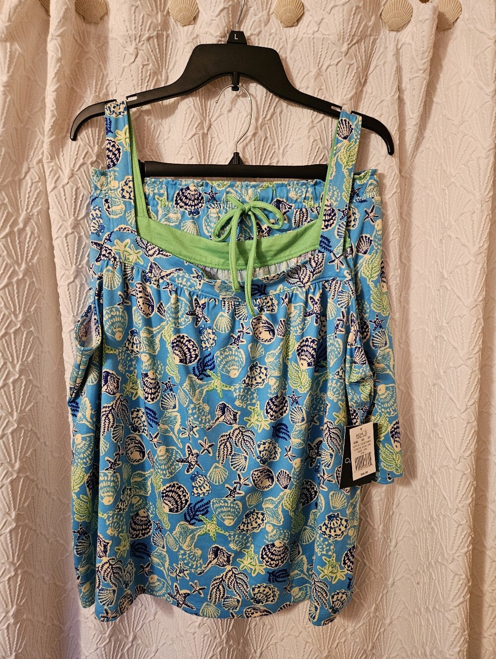 Cuddl Duds Women’s Blue Seashell Print Two-Piece Set